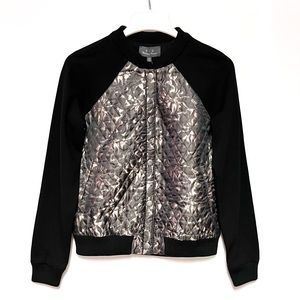 PJK Womens Calabash Bomber Jacket Camo Quilted SZ XS Y2K Lightweight Mixed Media